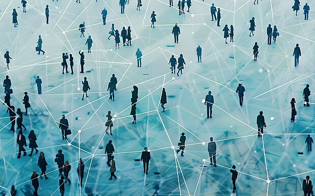 Symbolisierte Menschenmenge